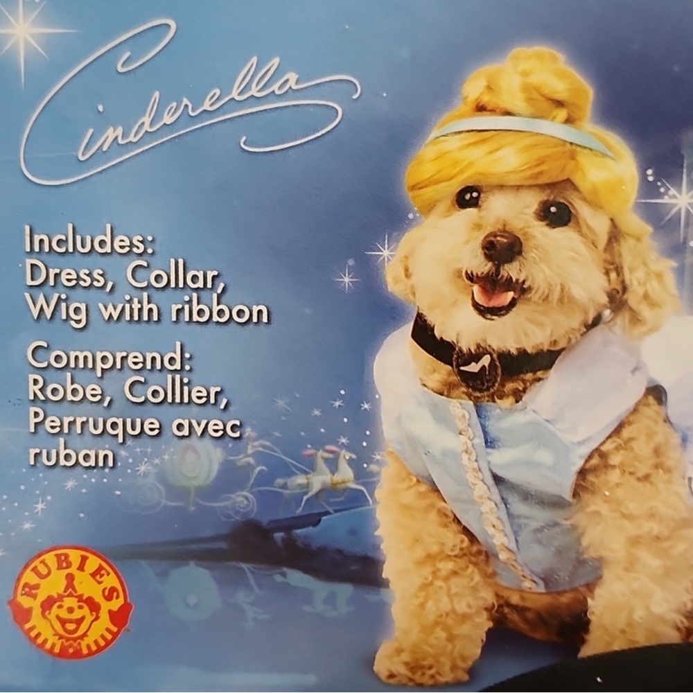 Rubie's Cinderella Dog Costume - Light Blue and Gold